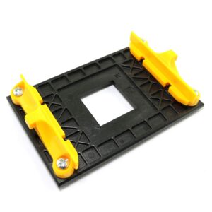 Rajiekart AM4 Retention Bracket & AM4 Back Plate - Desktop Computer Cooling Fan Mount - Plastic - Yellow - Tabletop Mount