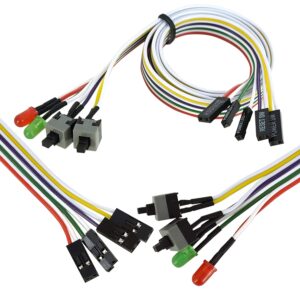 Rajiekart Computer Case ATX Power On Off Switch Cable With 2 Led Light Red Green