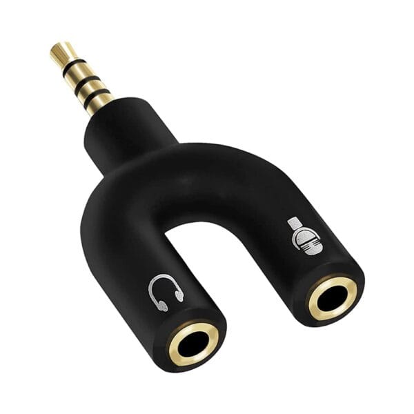 Rajiekart Audio Jack Headphones with mic, 3.5 mm Jack Splitter 2 Female 1 Male
