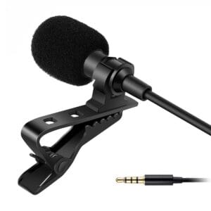 Rajiekart  3.5mm Clip-On Lapel Collar Auxiliary Microphone for Clear Voice Recording