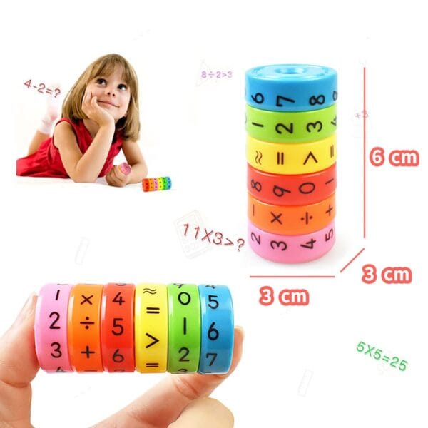 Rajiekart Magnetic Math Toy Arithmetic Learning Toy Cylinder Numbers Blocks for Kids - Image 2