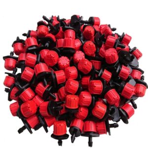 Rajiekart Adjustable Irrigation Dripper Sprinklers 1/4 Inch Emitters for Drip Irrigation System 50 pcs
