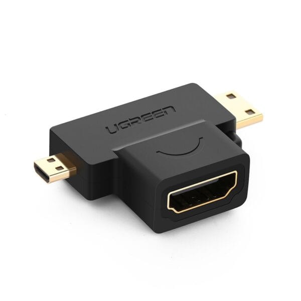 2-in-1 Mini HDMI and Micro HDMI Male to HDMI Female Adapter