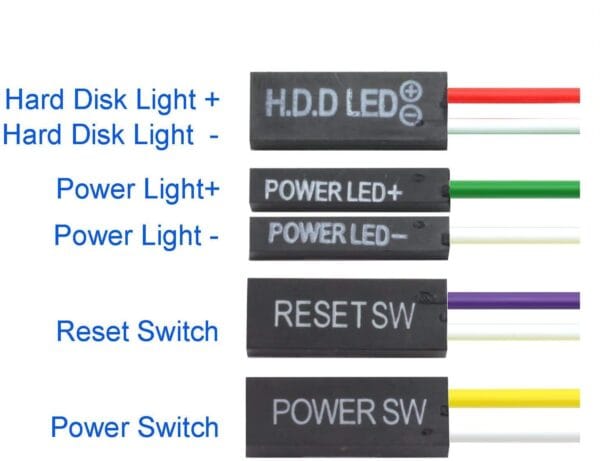 Rajiekart Desktop PC ATX Computer Motherboard Power Cable Switch On/Off/Reset Button Led Light Red Green Computer Cable - Image 2