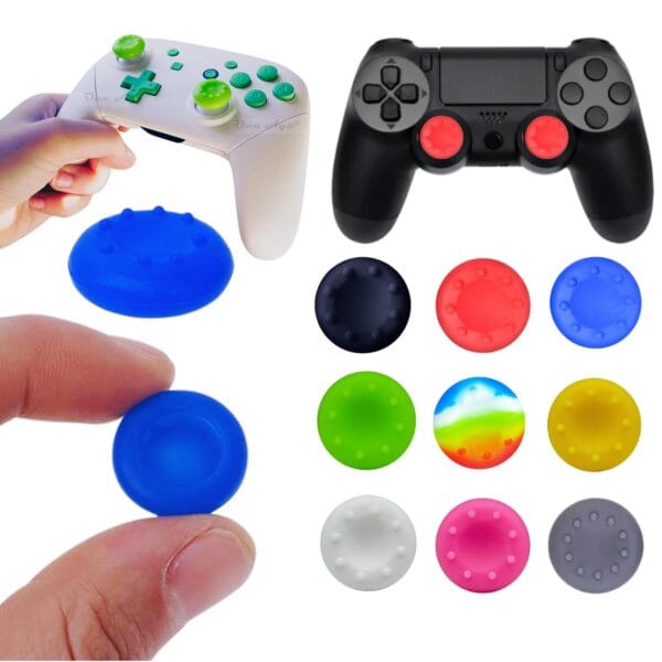 Rajiekart Non-Slip Gamepad Joystick Caps Silicone Gaming Thumb stick Grips for PS3/PS4/PS5/Xbox360/Xbox One/Switch Pro (2 Pcs)