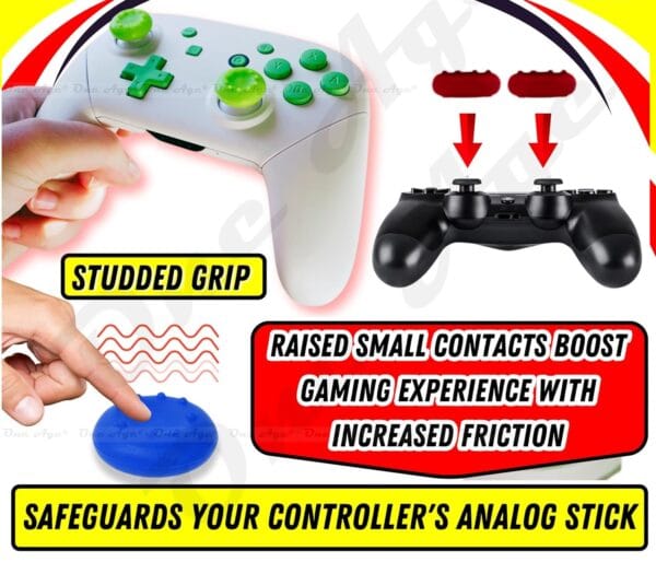 Rajiekart Non-Slip Gamepad Joystick Caps Silicone Gaming Thumb stick Grips for PS3/PS4/PS5/Xbox360/Xbox One/Switch Pro (2 Pcs) - Image 3