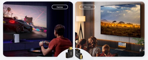 Ugreen High Speed HDMI Port Saver Male to Female Adapter Right Angled 90 and 270 Degree - Image 3